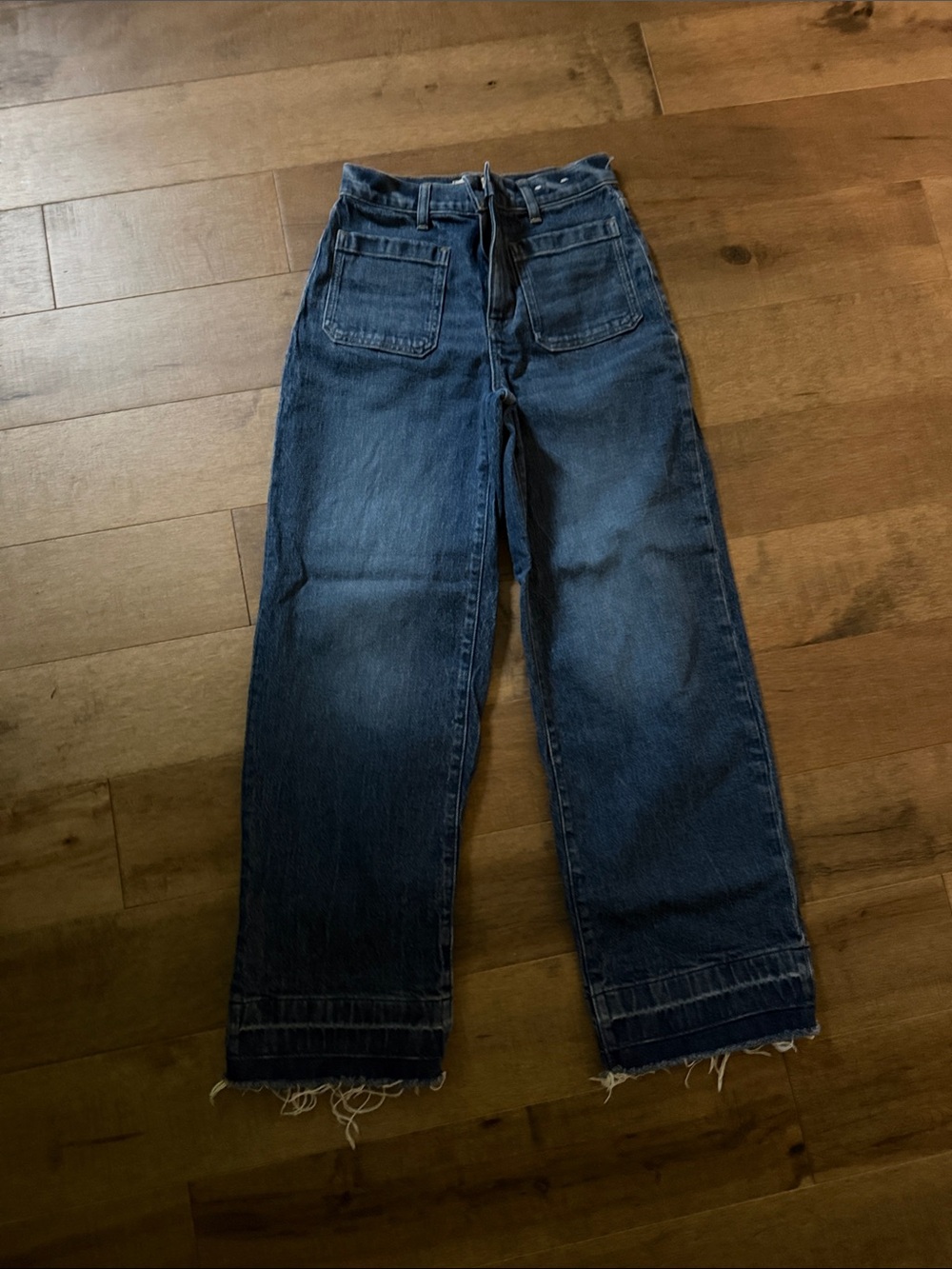 💘Madewell Men's Relaxed Wide-Leg Jeans in Dark Blue